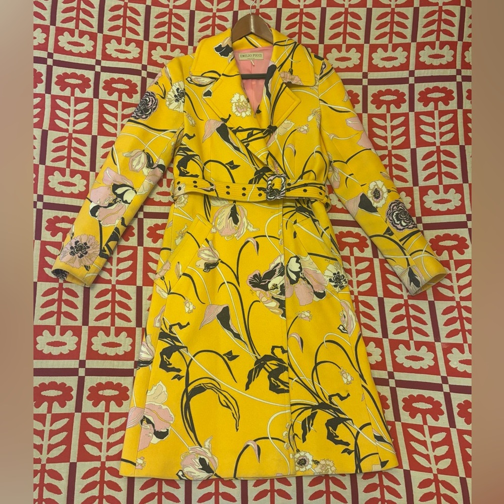 Emilio Pucci Floral Wool and Silk Coat